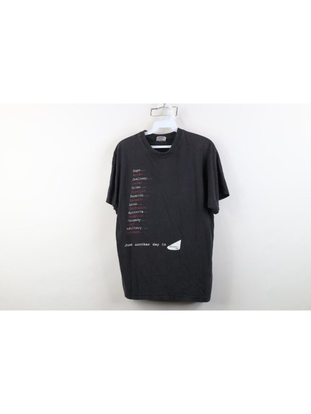 Vtg 90s Y2K Streetwear Mens Medium Faded Just Another Day In Theatre UK T-Shirt